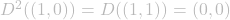 D^2((1,0)) = D((1, 1)) = (0,0)